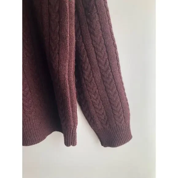 Joseph Abbound Mens Wool Burgundy Sweater V Neck XL